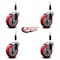 Service Caster 4'' Red Poly Wheel Swivel 7/8'' Expanding Stem Caster Set, 4PK SCC-EX20S414-PPUB-RED-78-4 - alternate 3